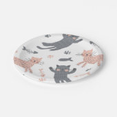 Kat patroon papieren bordje (Gekanteld)