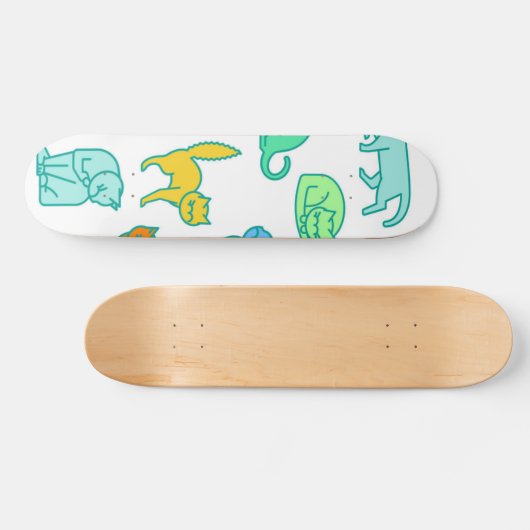 Kat patroon persoonlijk skateboard (Horizontaal)