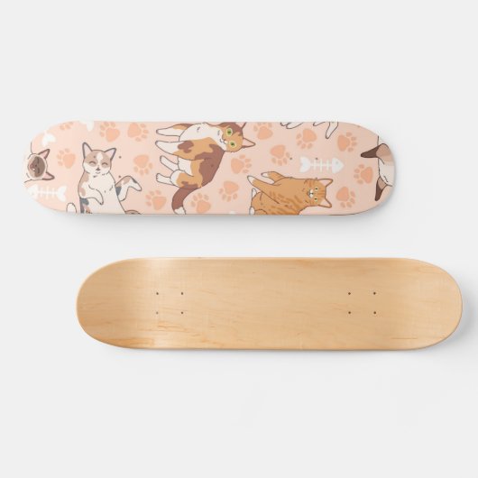 Kat patroon persoonlijk skateboard (Horizontaal)