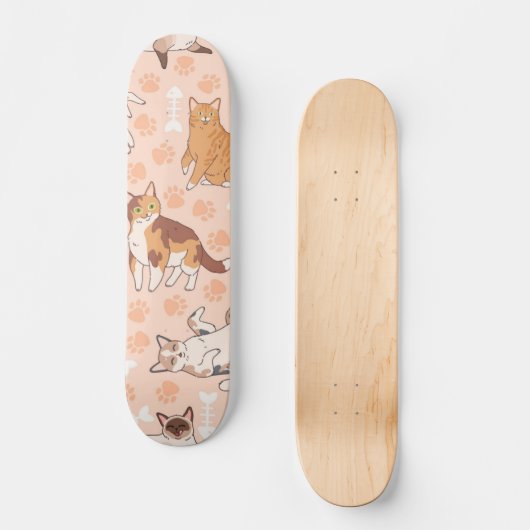 Kat patroon persoonlijk skateboard (Voorkant)