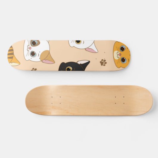 Kat patroon persoonlijk skateboard (Horizontaal)