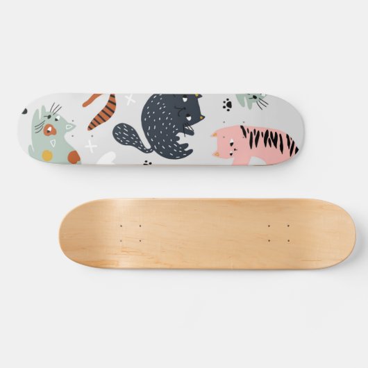 Kat patroon persoonlijk skateboard (Horizontaal)