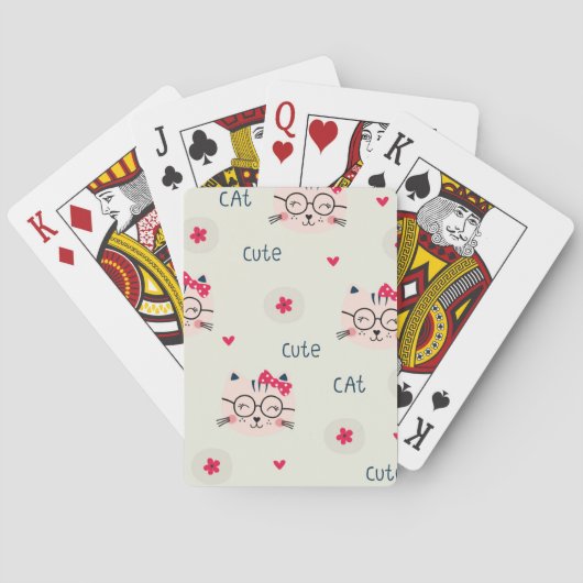 Kat patroon pokerkaarten (Achterkant)