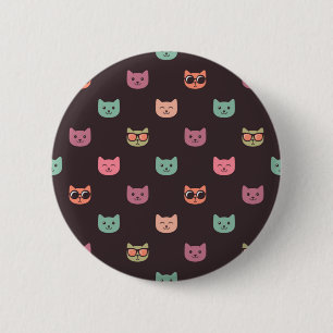 Kat patroon ronde button 5,7 cm