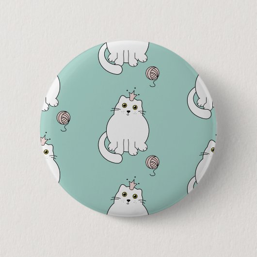 Kat patroon ronde button 5,7 cm (Voorkant)