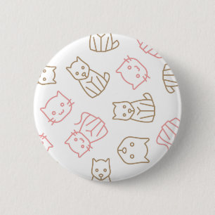 Kat patroon ronde button 5,7 cm