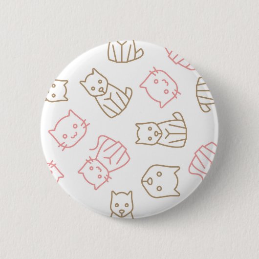 Kat patroon ronde button 5,7 cm (Voorkant)