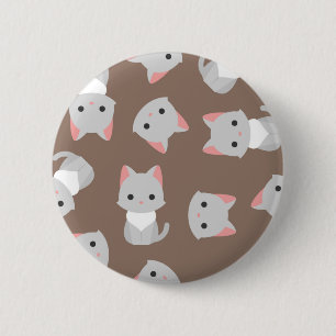 Kat patroon ronde button 5,7 cm