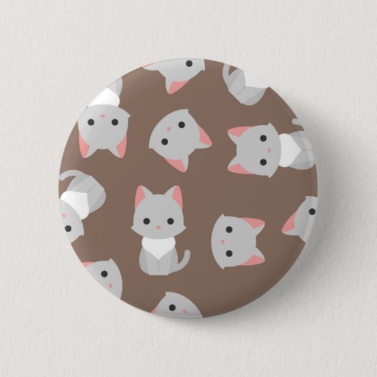 Kat patroon ronde button 5,7 cm (Voorkant)