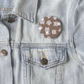 Kat patroon ronde button 5,7 cm (In situ)