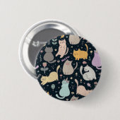 Kat patroon ronde button 5,7 cm (Voorkant /achterkant)