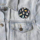 Kat patroon ronde button 5,7 cm (In situ)
