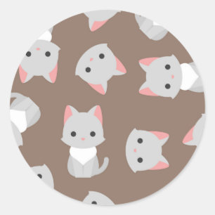 Kat patroon ronde sticker