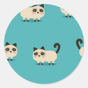 Kat patroon ronde sticker