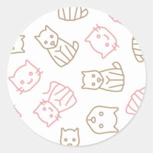Kat patroon ronde sticker
