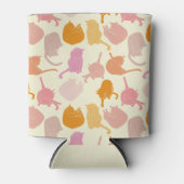 Kat Patroon Roze Oranje Modern Blikjeskoeler (Voorkant)