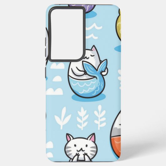 Kat patroon samsung galaxy hoesje (Achterkant)