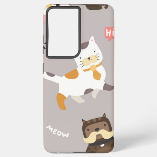 Kat patroon samsung galaxy hoesje (Achterkant)