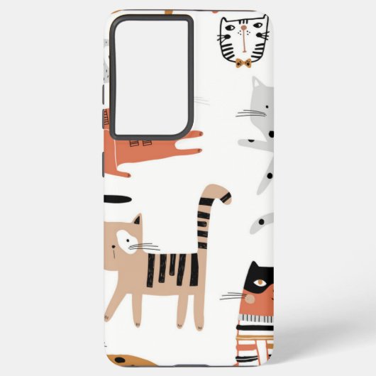 Kat patroon samsung galaxy hoesje (Achterkant)