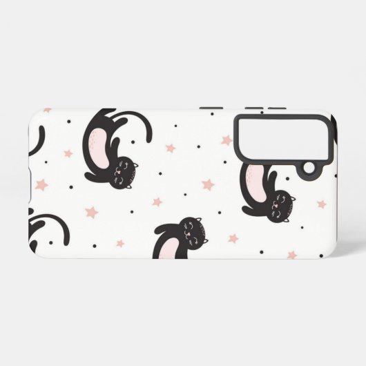 Kat patroon samsung galaxy hoesje (Achterkant horizontaal)