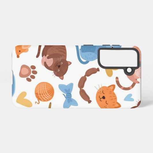 Kat patroon samsung galaxy hoesje (Achterkant horizontaal)