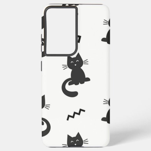 Kat patroon samsung galaxy hoesje (Achterkant)