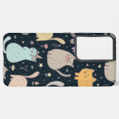 Kat patroon samsung galaxy hoesje (Linkerkant)