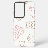 Kat patroon samsung galaxy hoesje (Achterkant)