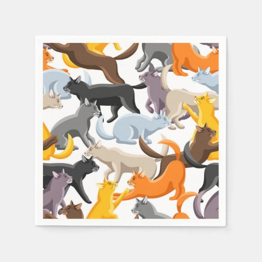 Kat patroon servet (Voorkant)