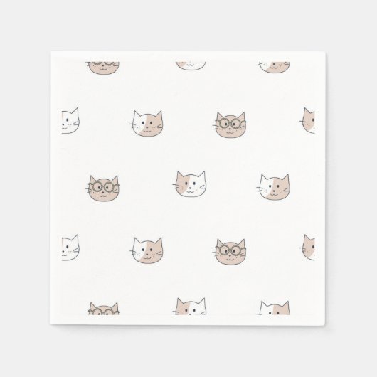 Kat patroon servet (Voorkant)