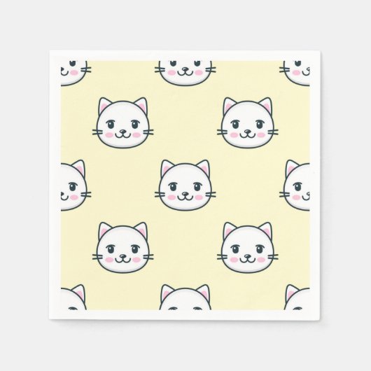 Kat patroon servet (Voorkant)