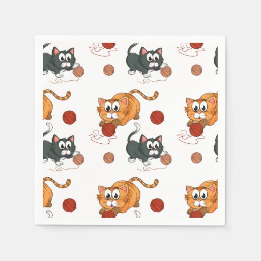 Kat patroon servet (Voorkant)