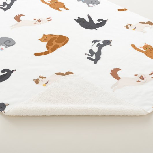 Kat patroon sherpa deken (3/4)