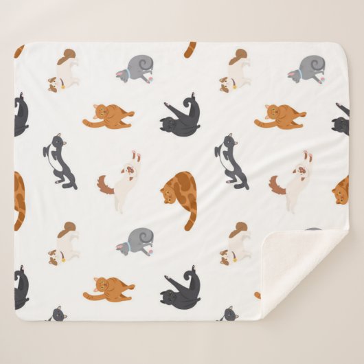 Kat patroon sherpa deken (Voorkant (horizontaal))