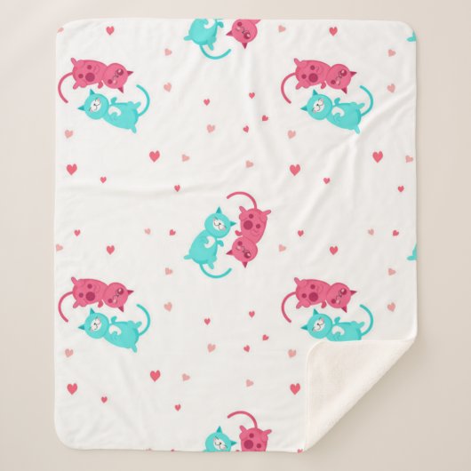 Kat patroon sherpa deken (Voorkant)