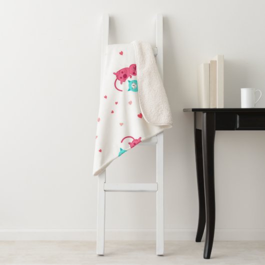 Kat patroon sherpa deken (In situ)