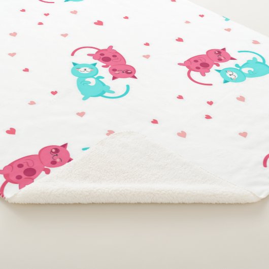 Kat patroon sherpa deken (3/4)