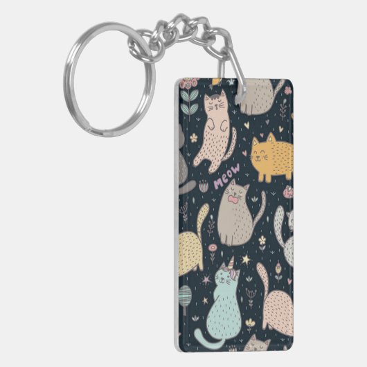 Kat patroon sleutelhanger (Voorkant Links)