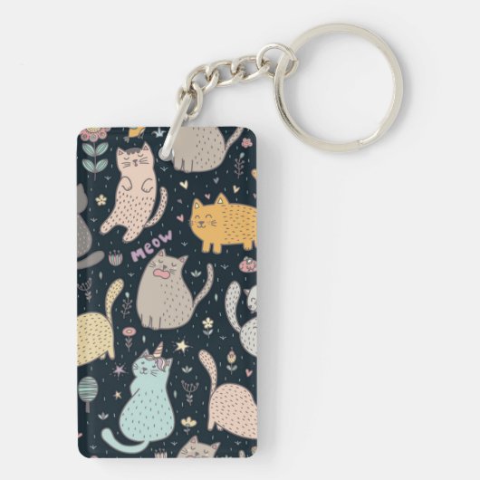 Kat patroon sleutelhanger (achterkant)