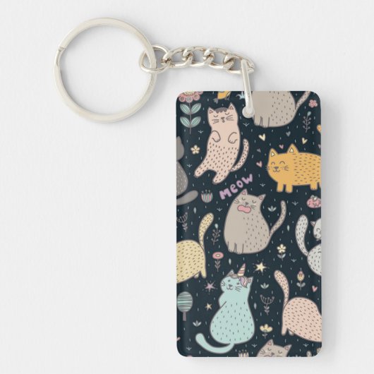 Kat patroon sleutelhanger (Voorkant)