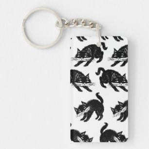 Kat patroon sleutelhanger