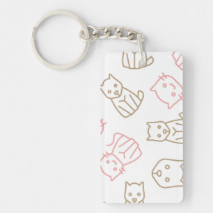 Kat patroon sleutelhanger
