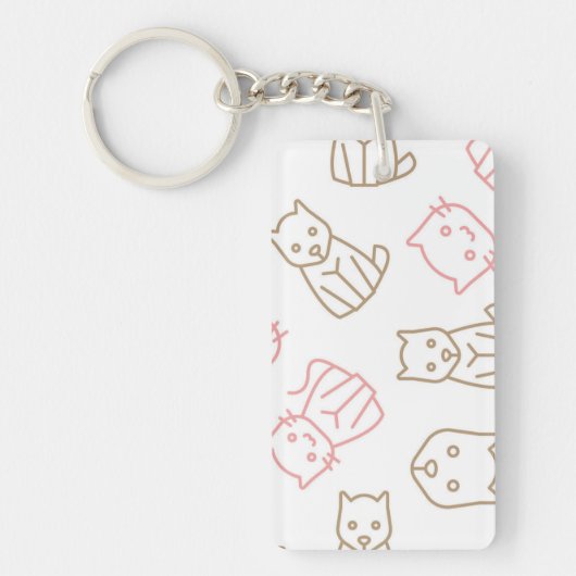 Kat patroon sleutelhanger (Voorkant)
