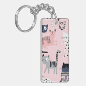 Kat patroon sleutelhanger (Voorkant Links)