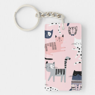 Kat patroon sleutelhanger