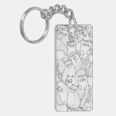 Kat patroon sleutelhanger (Voorkant Links)