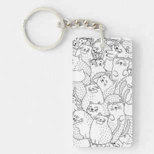 Kat patroon sleutelhanger
