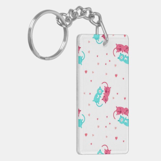 Kat patroon sleutelhanger (Voorkant Links)