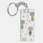 Kat patroon sleutelhanger (Voorkant Links)