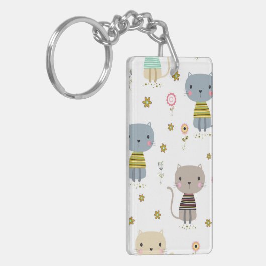 Kat patroon sleutelhanger (Voorkant Links)